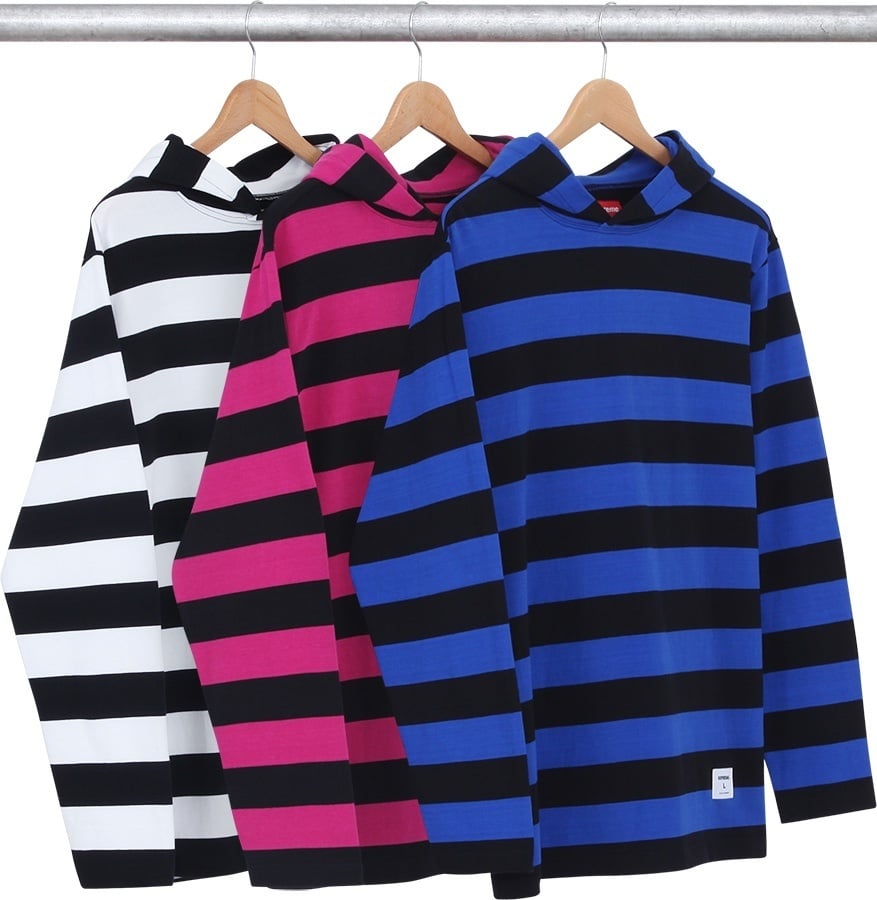 Hooded L/S Striped Tee